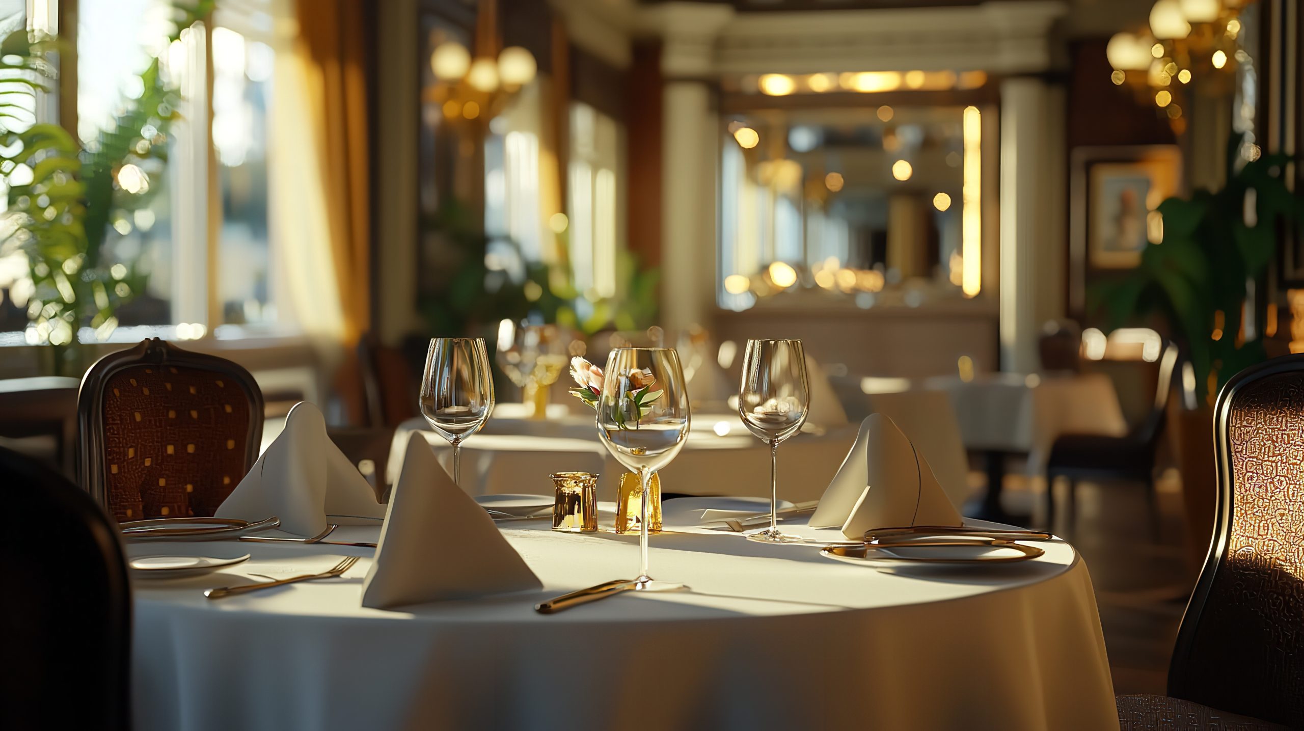 Luxury Travel Concept Featuring Fine Dining in an Exquisite Setting